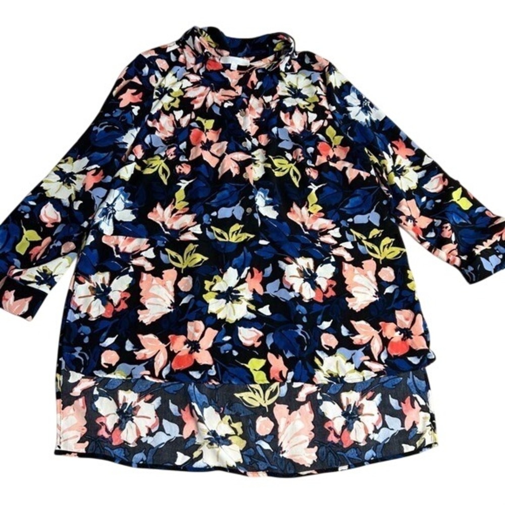 Floral Cottage Garden Coquette Feminine Romantic Flirt Pretty Womens 1X Tunic